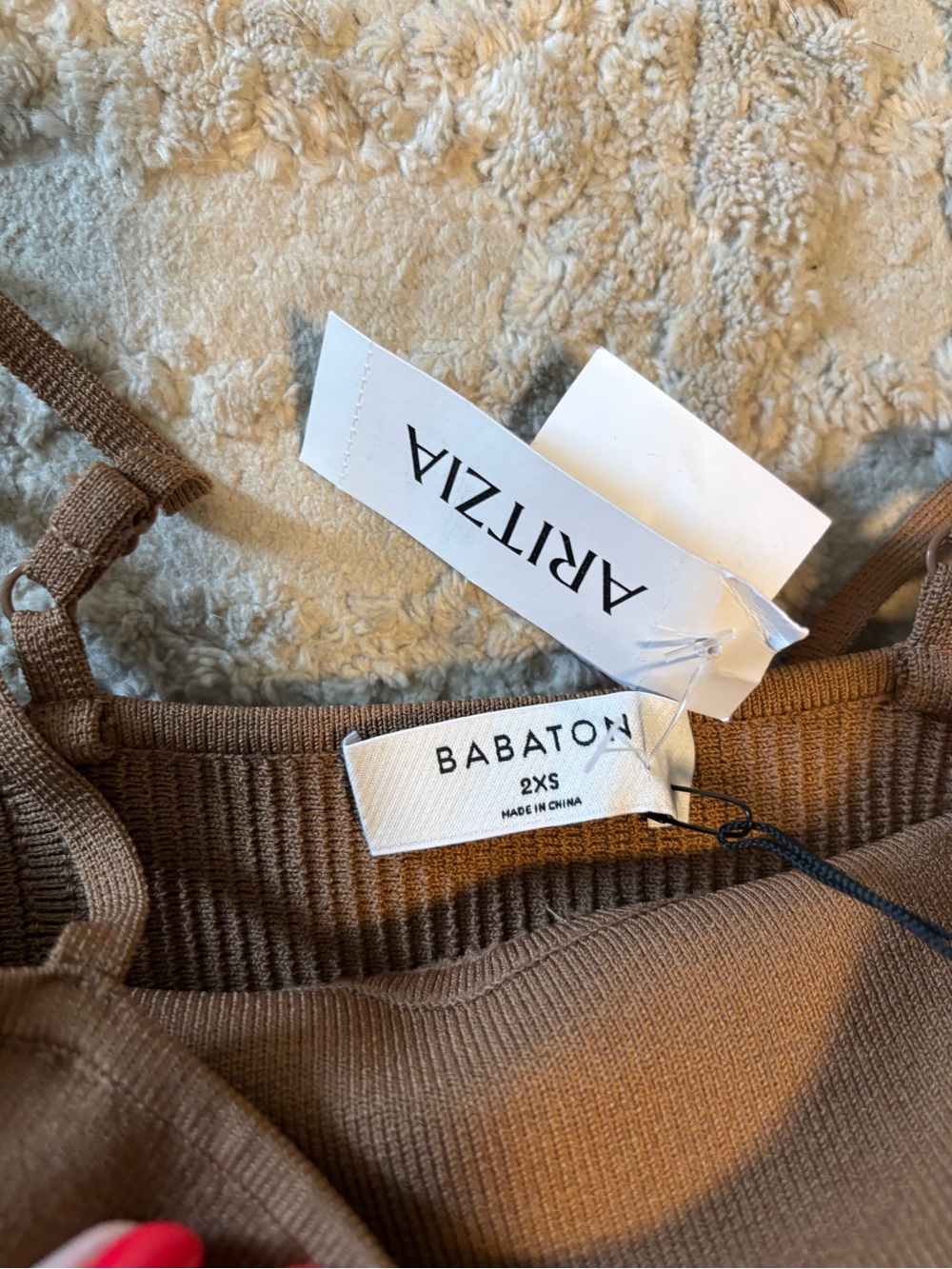 Aritzia Ribbed Sculpt Knit Dress - Brown - Picture 3 of 3